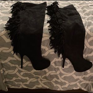 Fringe Black Boots